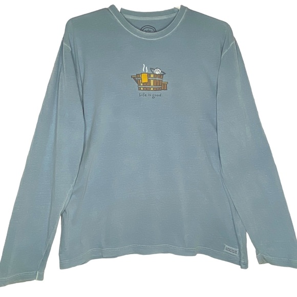 Life Is Good Shirts Life Is Good Tee Shirt Blue Hot Tub Dude